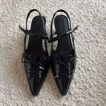 MOUSSY 블랙 뮬 스틸레토 L 사이즈