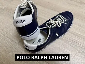 Polo 랄프 로렌 네이비 가죽 스니커즈