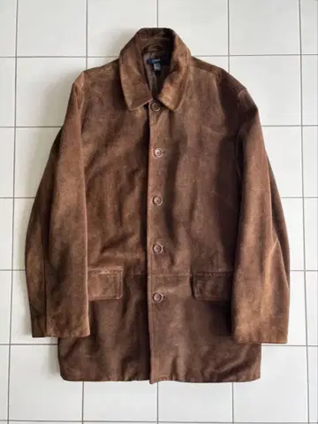 90's J CREW 스웨이드 가죽 카 코트
