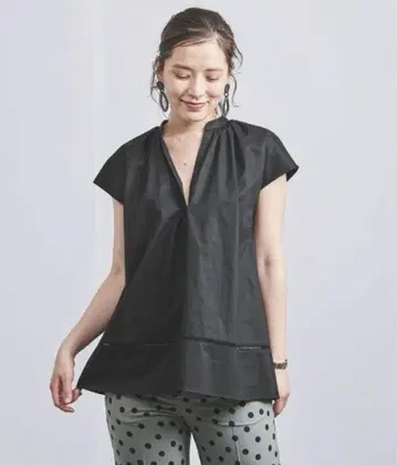 UNITED ARROWS 카프탄 프렌치 슬리브 블라우스 블랙