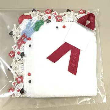 치카자와 레이스 도시코이 일본 화이트 손수건