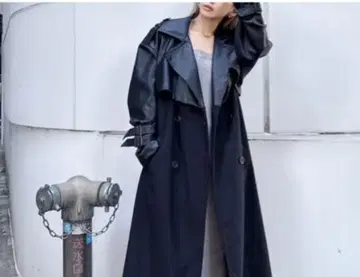 Moussy 블랙 트렌치코트