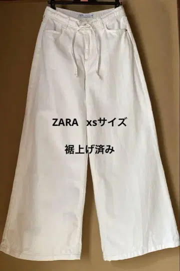 ZARA 화이트 와이드 레그 팬츠 XS