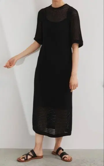 STYLEMIXER 크로셰 드라이 니트 원피스