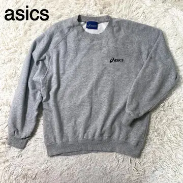 asics 그레이 컬러 로고 자수 트레이닝복
