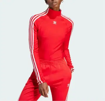 아디다스 하이넥 긴팔 T셔츠 레드