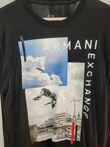 Armani Exchange 그래픽 긴팔 셔츠
