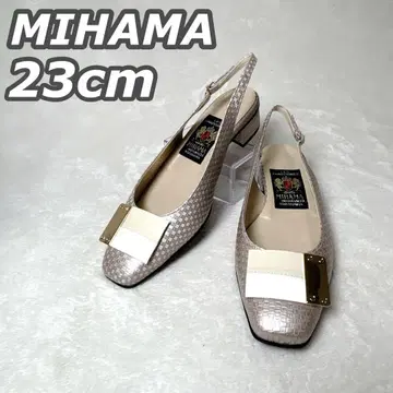 [ 새상품급 ] 미하마 샌들 슬링백 23cm 베이지 인조 가죽
