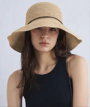 green label relaxing 와이드 브림 라피아 햇 내추럴