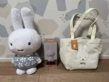 새상품급 미피 봉제 인형 룸 라이트 토트백 세트