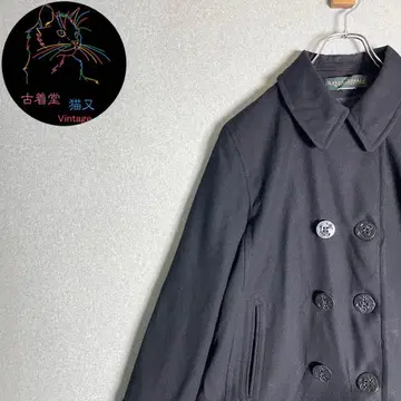 M 코트 피코트 블랙 90's 빈티지 러시아 구제 의류 아우터