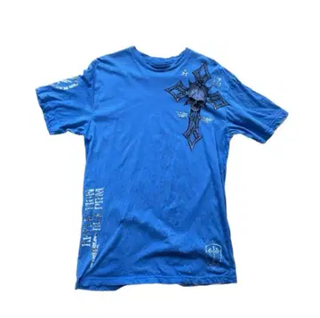 Affliction 스컬 크로스 T셔츠 파랑