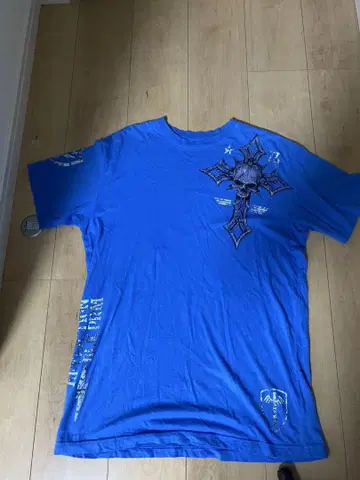 Affliction 스컬 크로스 T셔츠 파랑 레어템