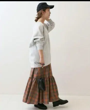 SLOBE IENA 체크 샨탄 캉캉 스커트