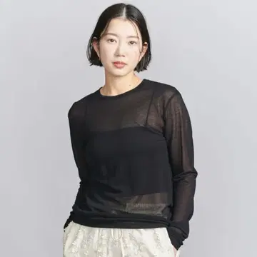 미사용 새상품 BEAUTY& YOUTH 카노코 시어 T셔츠 블랙 티셔츠