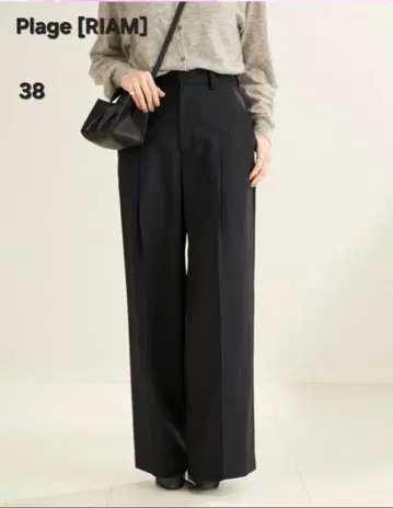 Plage [RIAM] 블랙 와이드 팬츠 38
