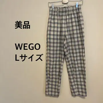 [새상품급] WEGO/여성용/팬츠/베이지/체크/허리밴딩