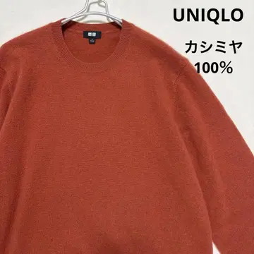 UNIQLO 캐시미어 크루넥 스웨터 오렌지 M 사이즈