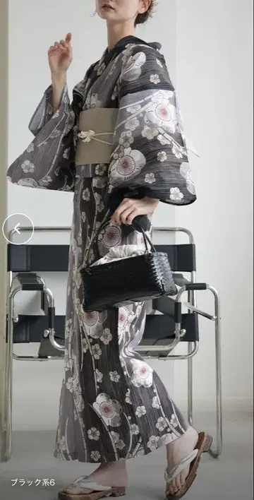 SALE 미사용 새상품 utatane 유카타 3종 세트 블랙 보라색 바탕