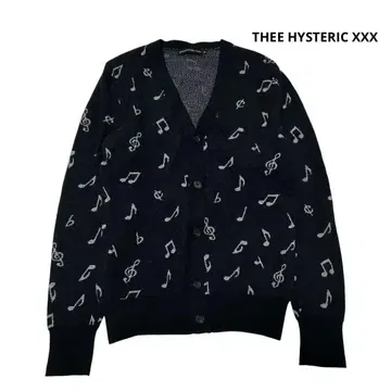 THEE HYSTERIC XXX 가디건 음표 올 패턴 울 S