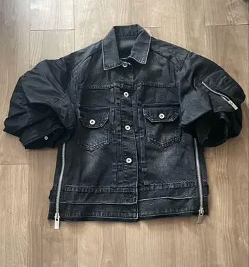 Sacai 데님 자켓 블랙 MA-1 스타일 사이즈 1