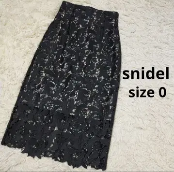 snidel 체크 레이스 타이트 스커트 블랙 0