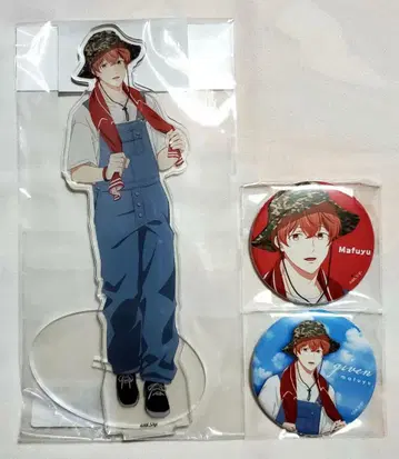 기븐 TSUTAYA 아크릴 스탠드 캔뱃지 사토 마후유 3점 세트