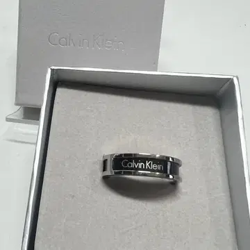 미사용품 Calvin Klein 실버 블랙 스테인리스 반지