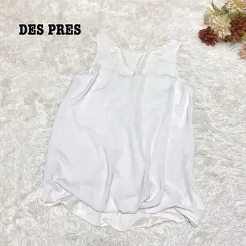 s.429 [데프레] 슬리브리스 블라우스 심플 어른 스타일 화이트 S