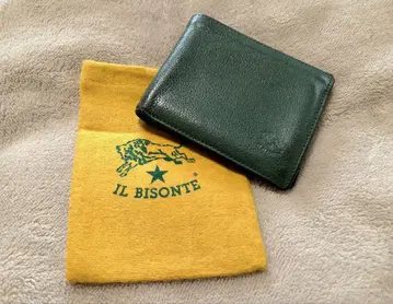 IL BISONTE 다크 그린 접이식 지갑 수납 가방 포함