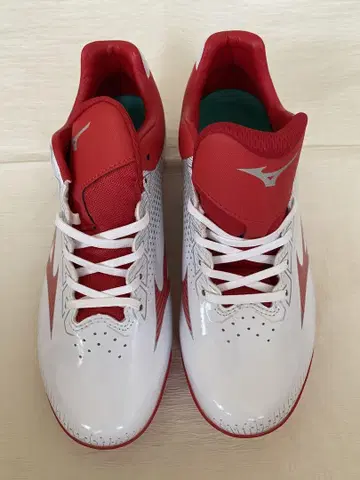MIZUNO 야구용 스파이크 화이트/레드