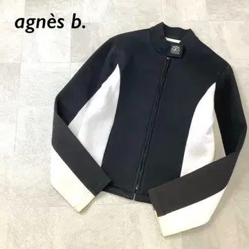 agnes b. 집업 우레탄폼 블루종 블랙 그레이