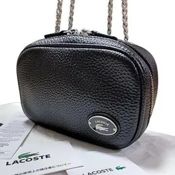새상품급 라코스테 오리진 크로코 탑 그레인 가죽 스퀘어 숄더백