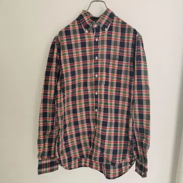 [ GITMAN VINTAGE ] 체크 셔츠 버튼 다운 네이비 레드 그린