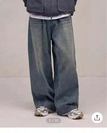 FILLUMINATE 데미지 워시드 데님 팬츠