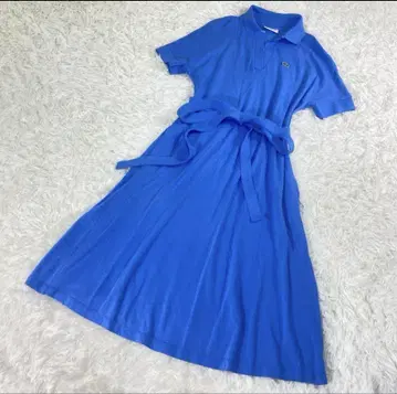 새상품급 LACOSTE 라코스테 폴로 셔츠 원피스 블루 롱 최근 모델