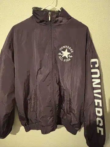 CONVERSE 퍼플 나일론 자켓 M
