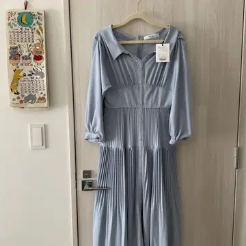herlipto Pleated Open Shirt Dress M