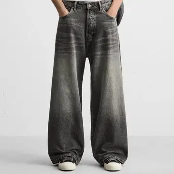 ZARA 엑스트라 배기 핏 청바지 카본 EU40 JP31