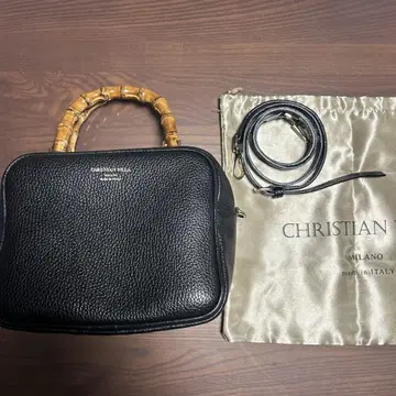 CHRISTIAN VILLA 대나무 핸들 스퀘어 백