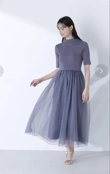 내추럴 뷰티 베이직 튤 도킹 니트 원피스