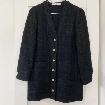 ZARA 트위드 자켓 가디건 Black size/S