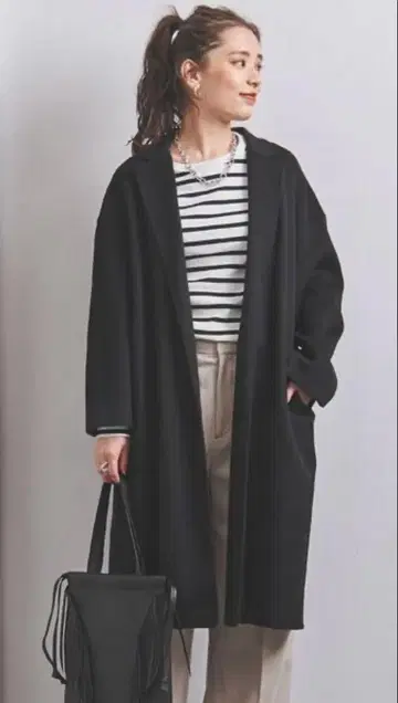 UNITED ARROWS 리버 테일러드 코트 36 블랙