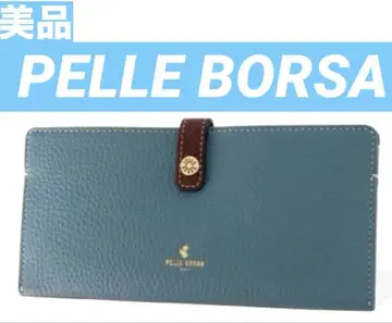 [새상품급] PELLE BORSA 블루 그레이 장지갑 단추식