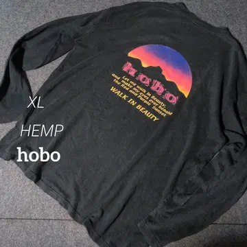 hobo 헴프T 그래픽 black 롱셔츠 XL