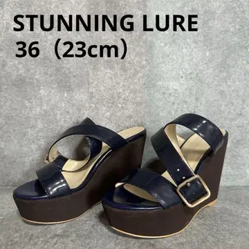 슬림 레그 효과 스터링 루어 웨지솔 샌들 [ 36 ] 23cm
