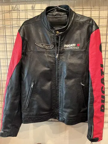 Ducati Performance 가죽 자켓 XL 블랙/빨간색