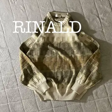 a1777 RINALD 기하학 패턴 니트 올 패턴 빅 루즈 XL 사이즈