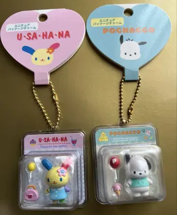 산리오 미니어처 패키지 참 우사하나 & 포차코 2개 세트