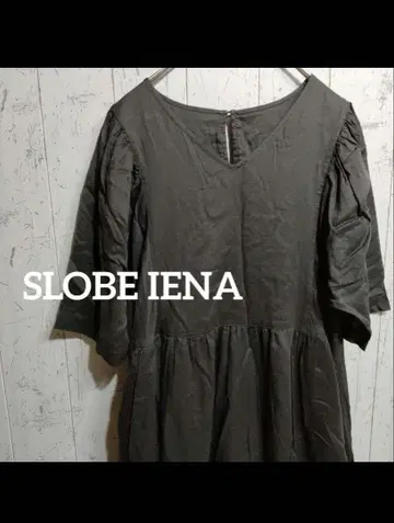 SLOBE IENA 반팔 원피스 다크 브라운